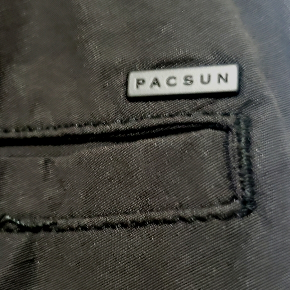 PacSun Ankle Zipper Black Blue and WhiteTrack Pants - Picture 8 of 11